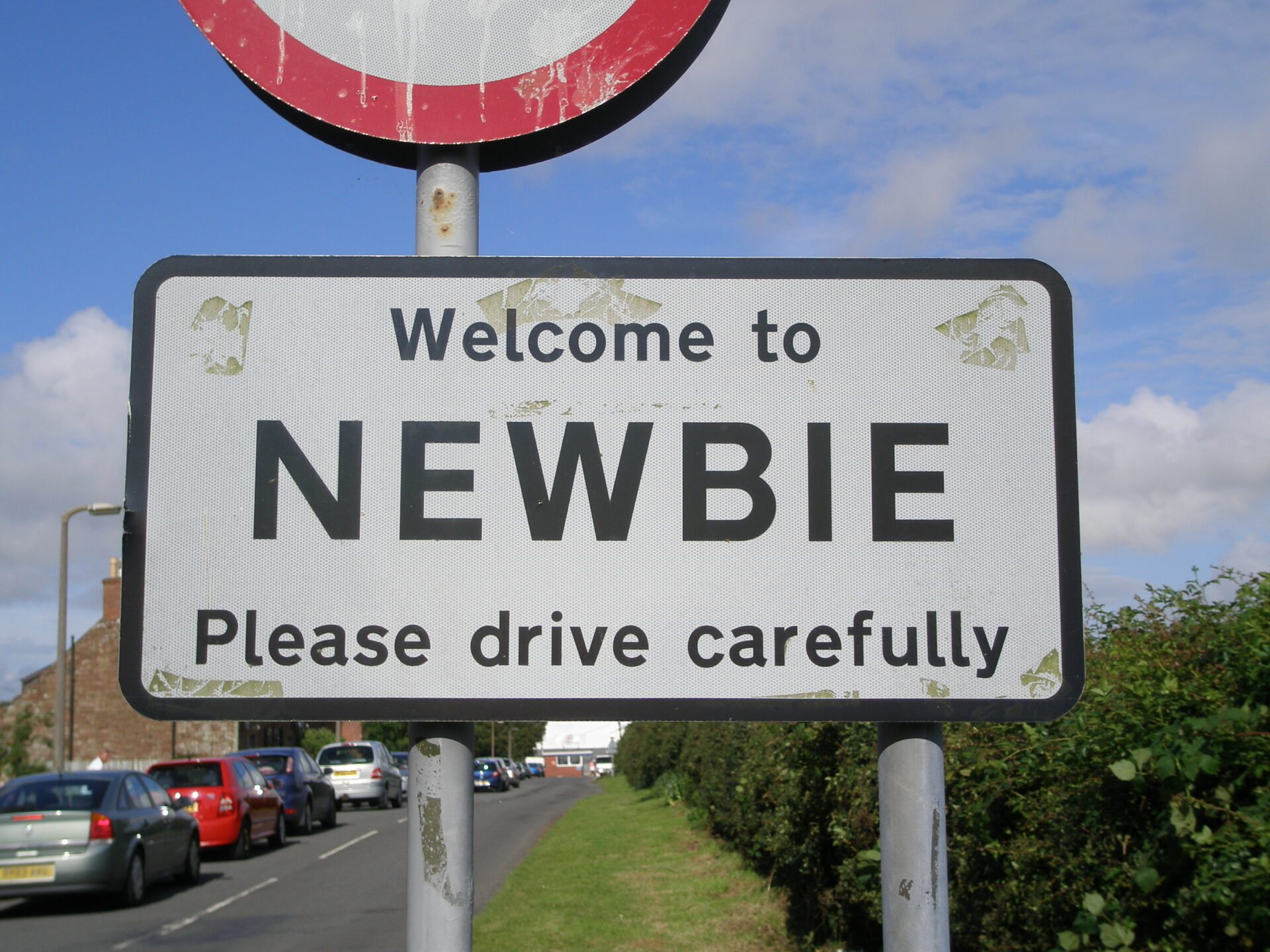 Welcome to Newbie road sign