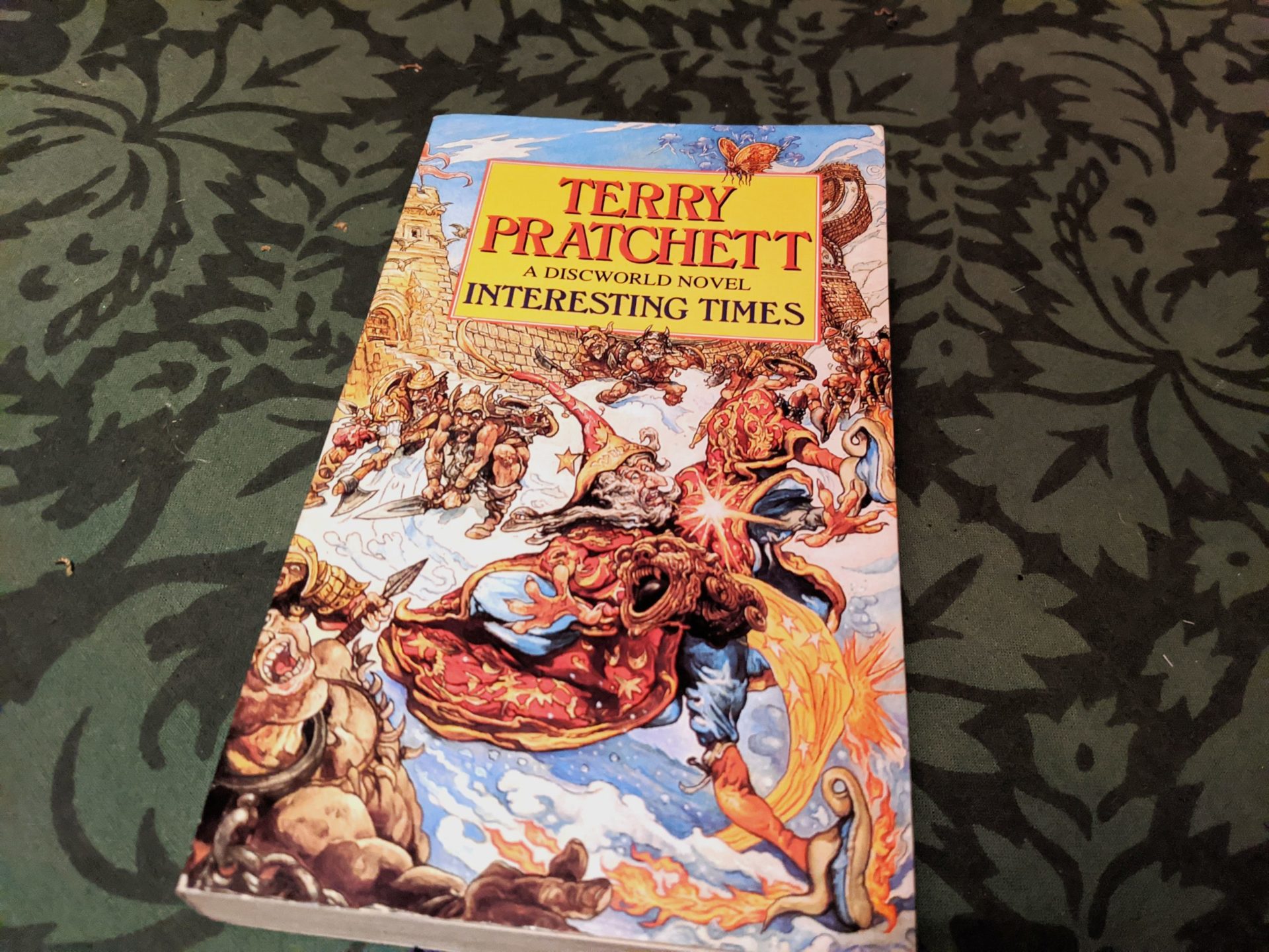 The cover of Terry Pratchett's discworld novel "Interesting Times" (Photo by Jock Busuttil / Product People Limited)