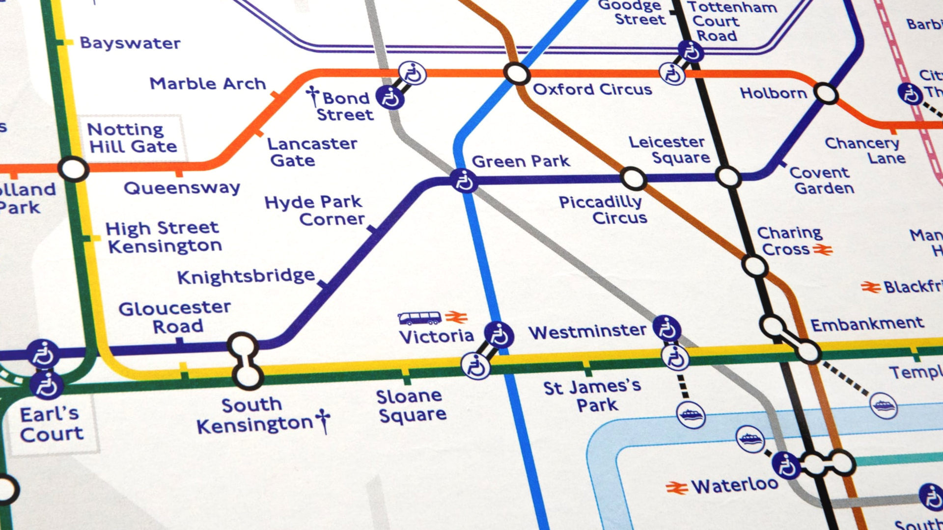 Section of Transport for London's famous underground map